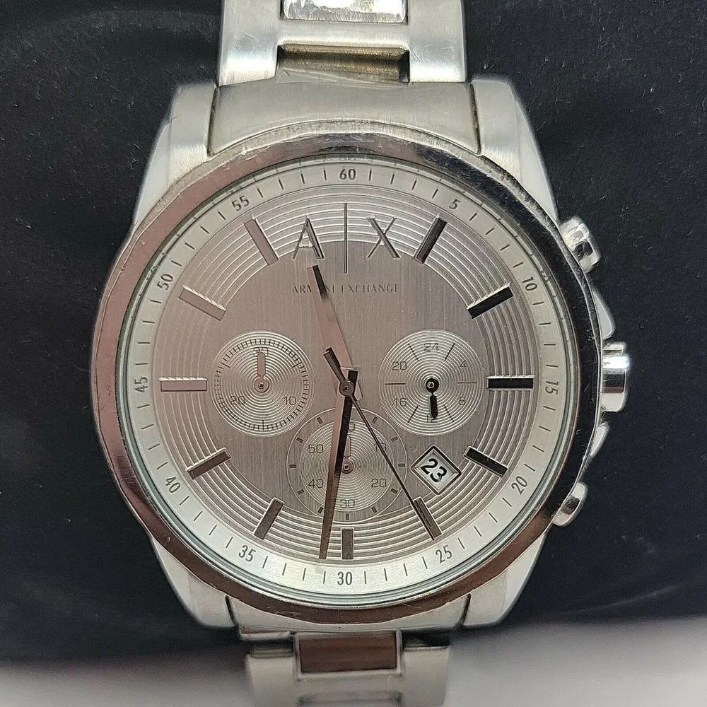 Armani Exchange AX2058 Men Silver Stainless Steel Analog Dial Quartz Watch BC497
